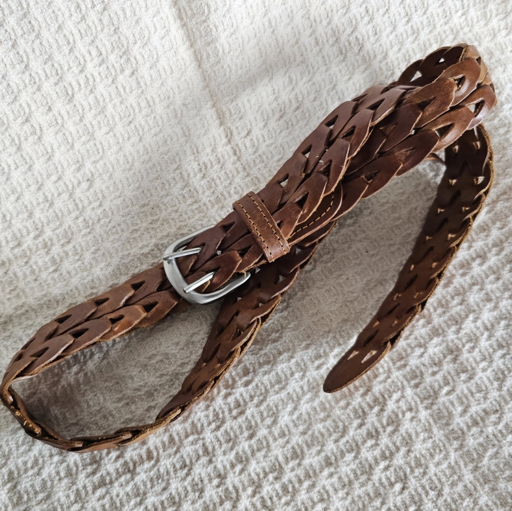 ☆ VINTAGE K.B. & CO Braided Leather Belt, XL